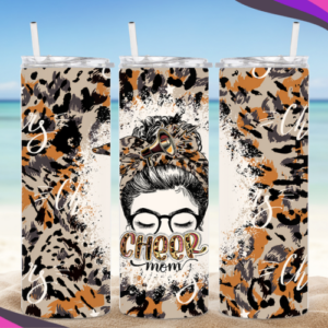 Leopard Cheer Mom Tumbler