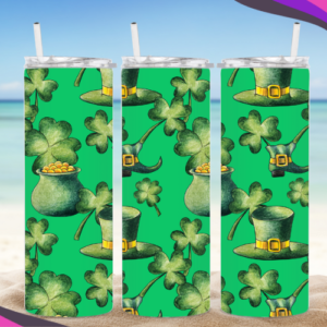 Lucky Clovers, Hats and Boots Tumbler