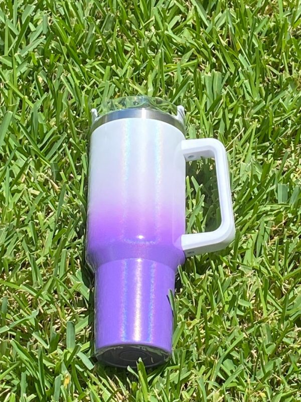 40oz White/Purple Ombre Shimmer Tumbler